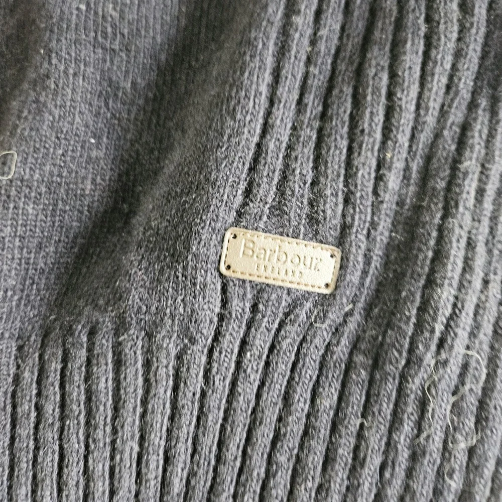 Barbour Quarter Zip Men's Size Large Black Pullober Long Sleeved Vintage